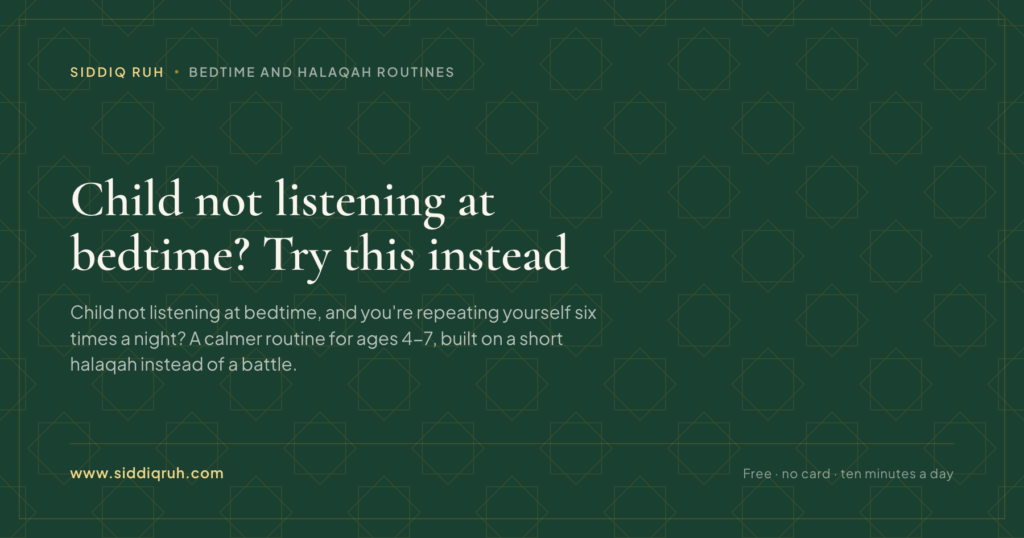 Siddiq RUH article card for Child not listening at bedtime? Try this instead