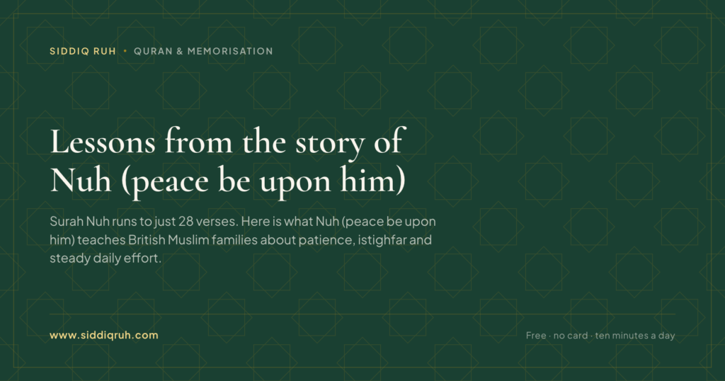 Siddiq RUH article card for Lessons from the story of Nuh (peace be upon him)